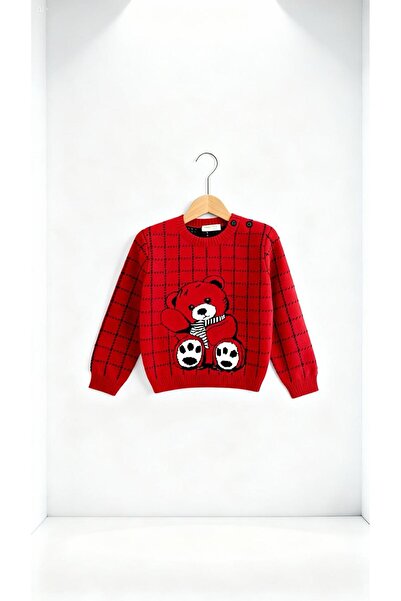 Gocoland Unisex children's teddy bear print knit sweater