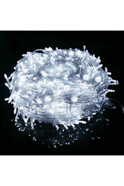newnet Led 100 Metre Led Işık Beyaz RENKLİ 8 Animasyonlu 100 MEtre BEyaz Led