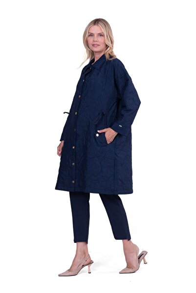 Invee Yaprak Kısa Kap LACİVERT