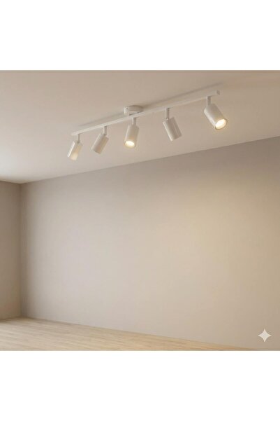 avizade Lunia Modern Beyaz 5'li Ayarlanabilir Ray Spot Tavan Aydınlatması