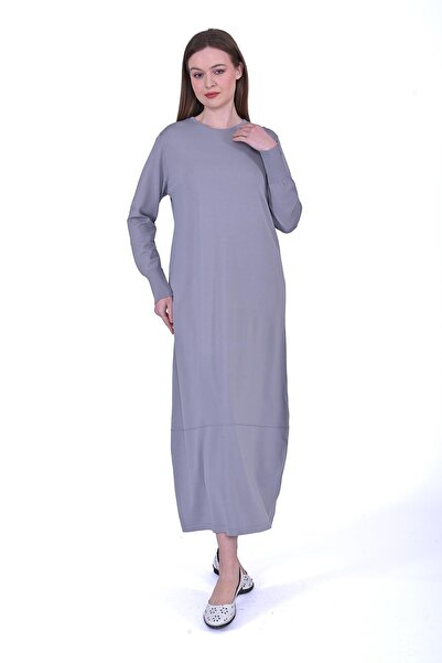 Invee Kova Triko Elbise GRİ