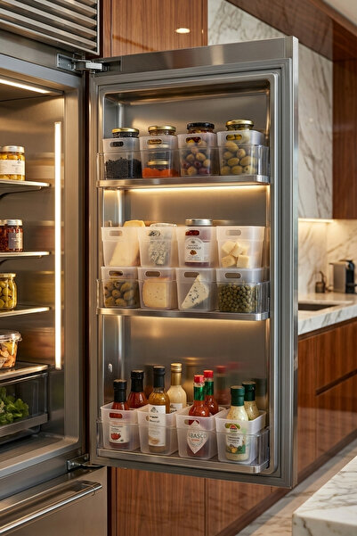 MAKRİ HOME منظم لأغطية الثلاجة مكون من 12 قطعة، 9 × 7 × 9 سم.