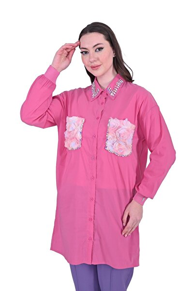 Invee 7004 موديل قميص فوشيا مطرز