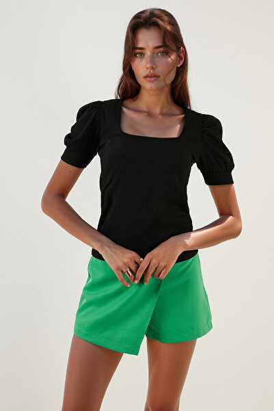 Lela Bluză cu guler pătrat cu mâneci BLUZ 5869002