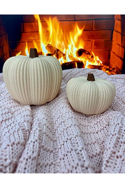 Günyan Store Balkabağı Biblo Seti, 2'li Dekoratif Bal Kabağı Dekor Süs