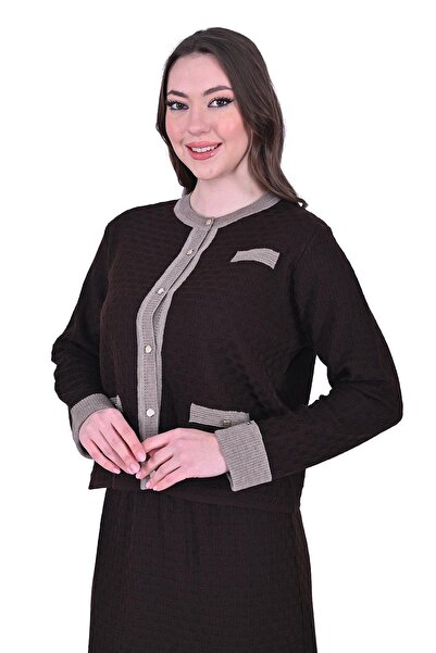 Invee Point Yün Triko Etekli Takım KAHVE