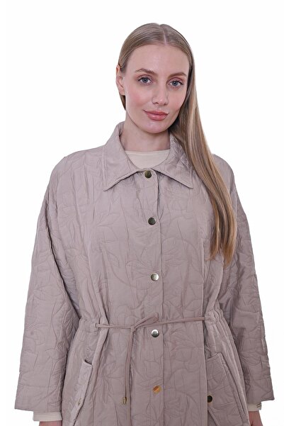 Invee قبعة برباط على شكل ورقة شجر باللون البيج