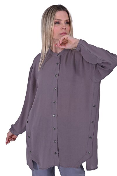 Invee قميص كاجوال من فرو المنك