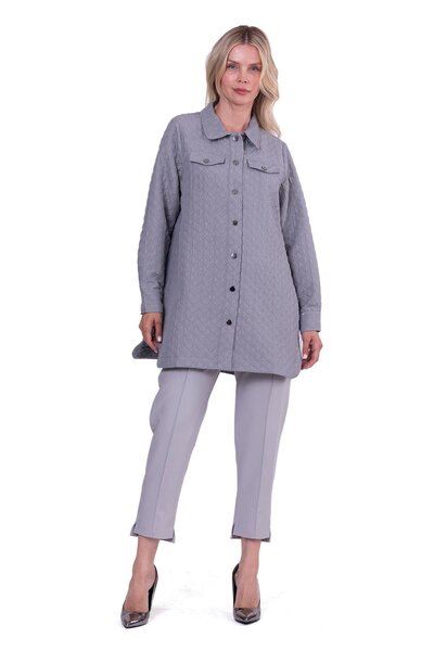 Invee قميص مبطن رمادي اللون