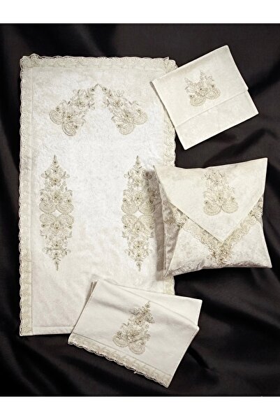 Mariabella Home Collection Ecem Seccade Havlu Bohça Kuran Kabı Kadife 4'lü Se...