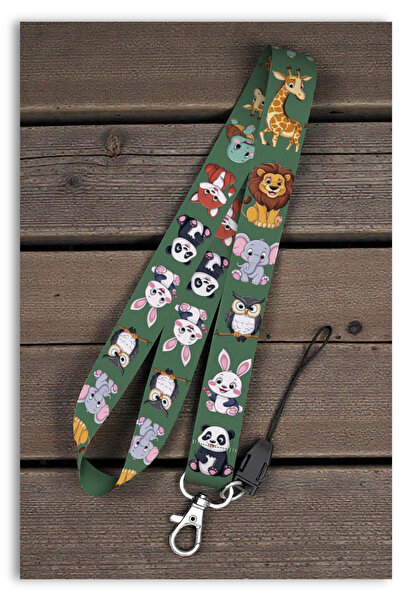 Mia Aurora Sevimli Hayvan Figürlü Boyun Askı İpi Telefon Askısı Kimlik Kartı ...