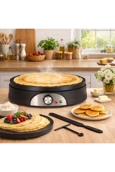 ideal STORE idealSTORE Electric Pancake & Crepe Maker 2-in-1, Reversible 37.5cm, 1500W