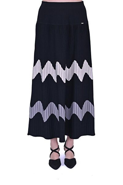 Invee Dalga Triko Etek SİYAH