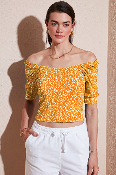 Lela Μπλούζα με φαρδύ γιακά με μανίκια τριών τετάρτων 5869001