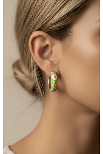 İNN JEWELLERY أقراط فولاذية غير مشوهة ومضادة للحساسية على شكل زهرة (ضمان المس...