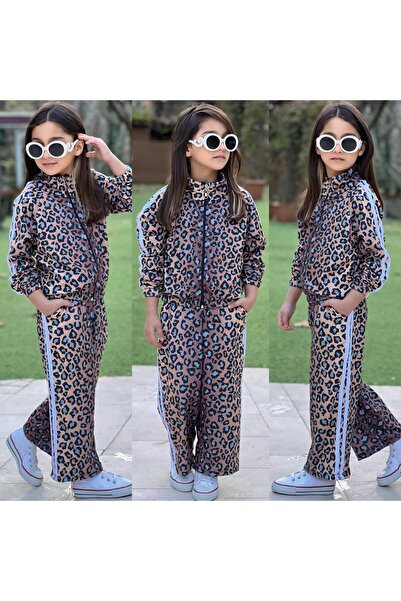 zeynoshkids 4-14 YAŞ KIZ ÇOCUK LEOPAR EŞOFMAN TAKIMI