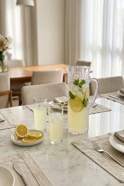 EVONİTA 1,5 Litre Cam Sürahi Kapaklı Şeffaf Limonata Sürahisi Şık Tasarım Day...