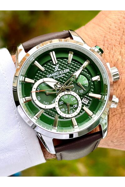 Daniel Klein Exclusive Multifonksiyon Erkek Kol Saati Deri Kayış 3 Atm Su Geç...
