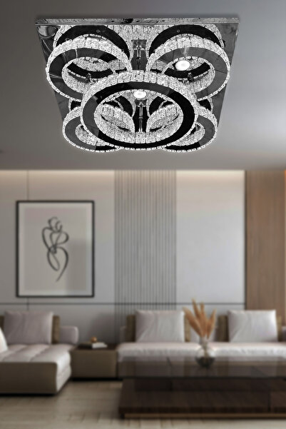 RSCOLLECTIONS Kristal Taşlı 5 Li Yuvarlak Modern Led Plafonyer