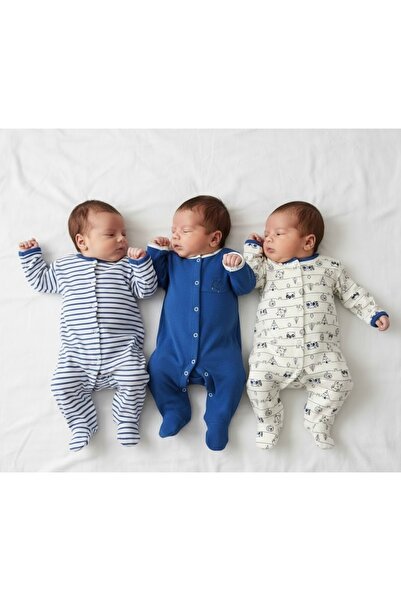 Serackids Bebek Üçlü Tek Boy Patikli Tulum