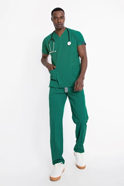 Uçak Medikal Costum de chirurgie Green Core-flex Lycra