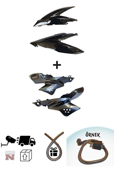 GMS Mondial Drift L 125 Siyah Far Muhafaza + Far Altı Kapak Seti + (Hdiye Tzmanya Sticker)