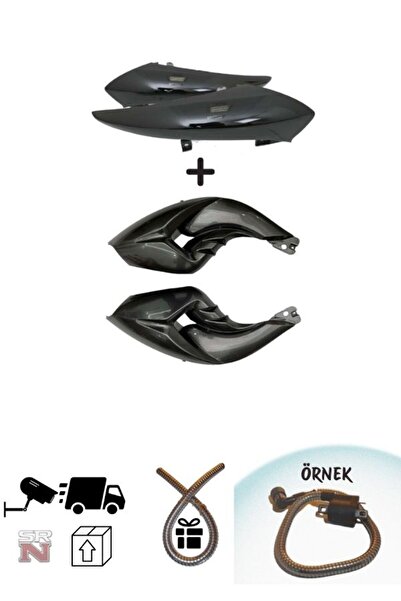 GMS Mondial Drift L 125 Siyah Depo Alt + Üst Kapak Grenaj Seti (Buji kablo kılıfı)