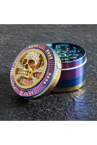 Habanos Grinder 4 Kat Baharat Tütün Öğütücü Yapışmaz Çelik 50mm Mıknatıslı Kaşıklı Şık Tasarım