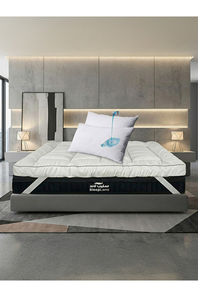 SLEEPLAND بكج نوم نظيف وفخم | لباد فندقي 200×200 + حماية المخدات