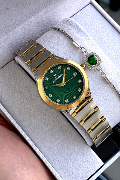 Daniel Klein %100 Orijinal Sevgililer Günü Sevgiliye Hediye Yeşil Kadranlı Kadın Kol Saati Bileklik Hediye