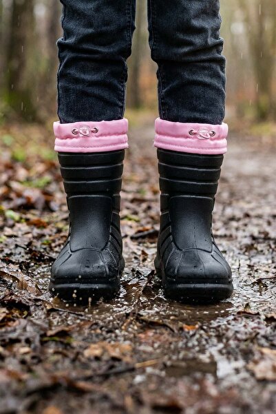 GEZER Kız Çocuk Kışlık Eva Boğazdan Lastikli Sessiz Taban Kar Bot Çizme