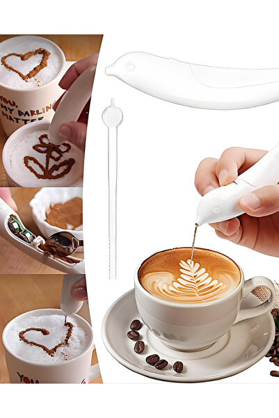 GUCSO قلم تزيين القهوة، قلم تزيين الكيك الكهربائي، قلم تزيين الحلويات - للمنز...