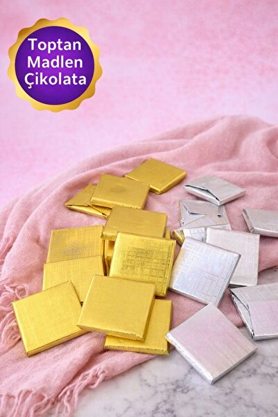 belchocolate Gümüş ve Gold Sargılı Sütlü Madlen 130 Adet İkramlık Çikolata