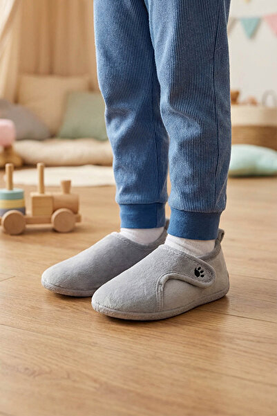 GEZER Kışlık Kız Çocuk Rahat Taban Cırt Cırtlı Ayarlanabilir Ev Okul Kreş Panduf Ayakkabı