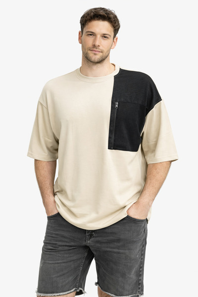 hammerland Μπλουζάκι από ύφασμα Modal με κοντό μανίκι και λεπτομέρεια τσέπης ...