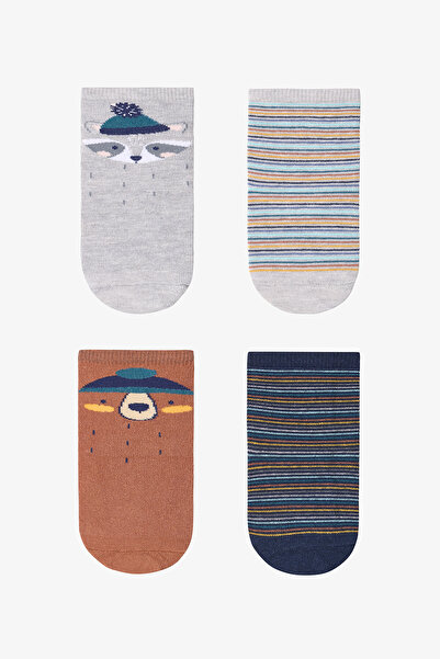 Penti Mehrfarbige Stripey Racoon 4-teilige Socken für Jungen