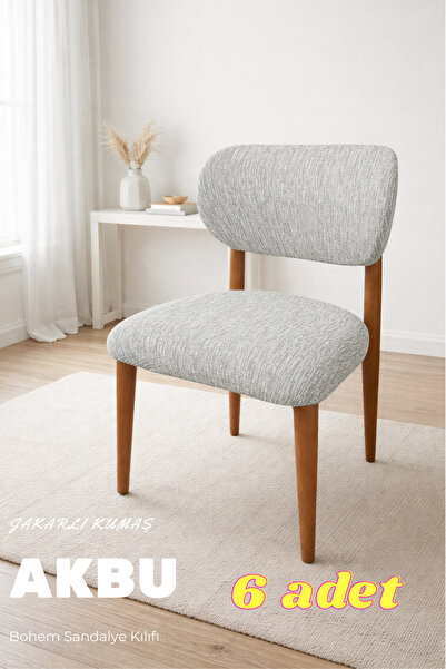 AKBU Bohemian New Model Chair Cover Jacquard 6 Pieces