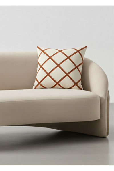 Destiva Home Buldan İşi Linear Patterned Punch Detailed Throw Pillow Cover 42X42 cm