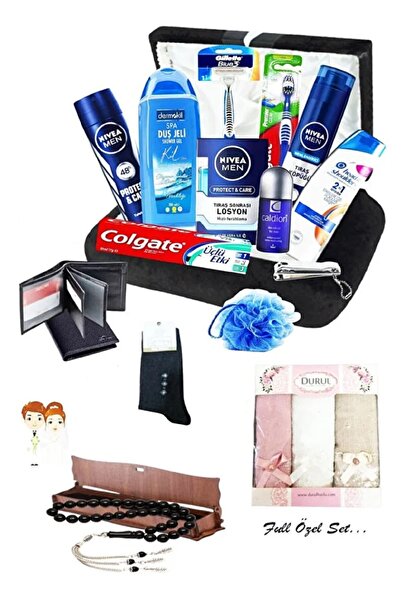 Zemura Avm Damat Tıraş Seti Havlulu Set Nişan Söz Çeyiz Sandığı Bohça