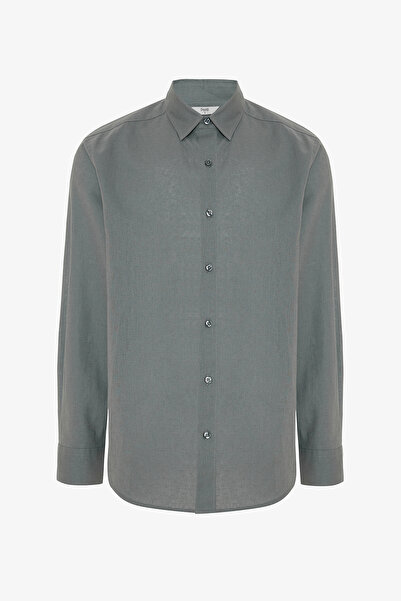 Penti Gri Erkek Kısa Kollu Plaj Gömleği