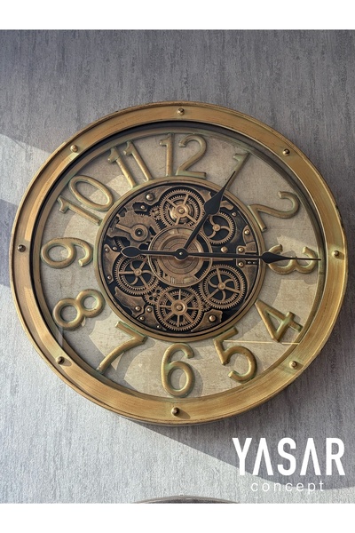 YASAR CONCEPT Eternita Metal Çarklı Duvar Saati 70 Cm