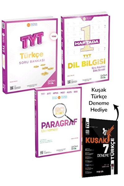 Üç Dört Beş Yayıncılık 345 - TYT Türkçe-TYT Dil Bilgisi-TYT Paragraf 3'lü Set