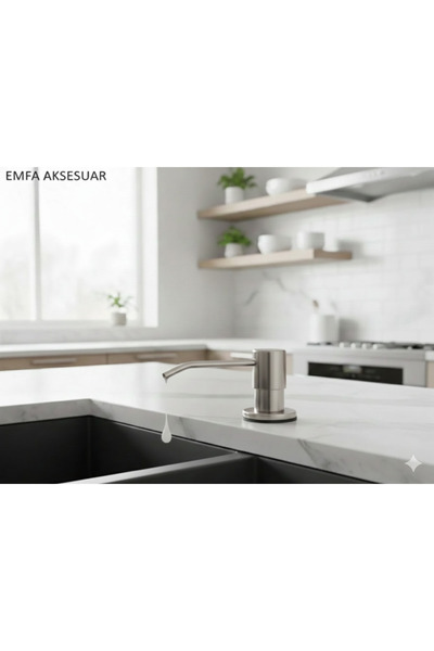 EMFA AKSESUAR Ankastre Sabunluk Mat Krom Detarjanlık Sıvı Sabunluk - İnoks