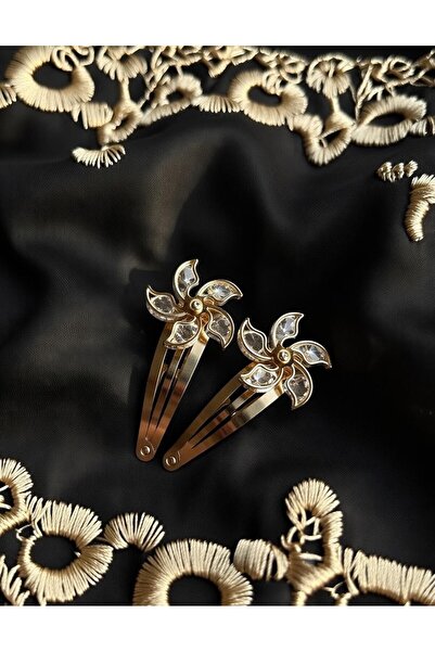 ÜNALHEDİYELİK Κρυστάλλινο κλιπ μαλλιών σε χρυσό χρώμα