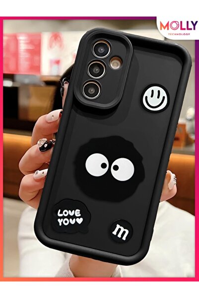 Molly حافظة سيليكون سوداء ذات حواف سميكة ومنقوشة ثلاثية الأبعاد لهاتف سامسونج...