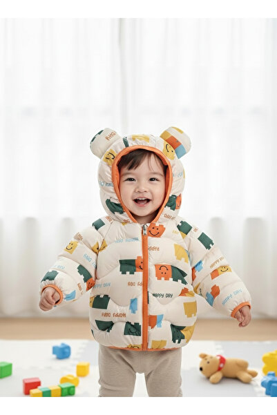 alka Baby/Child Unisex Teddy Bear Ears Hooded Winter Inflatable Coat 24-48 Mo...