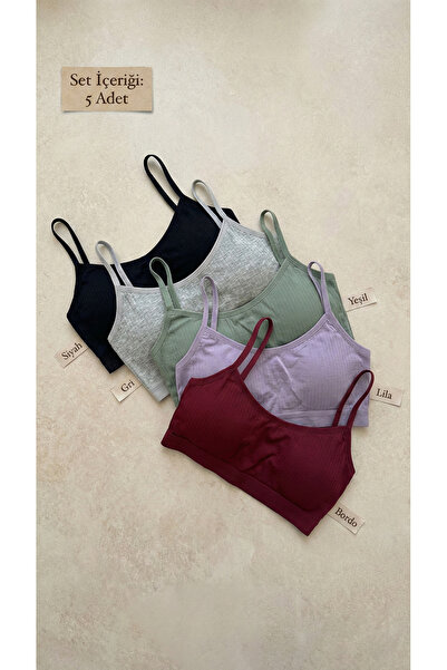 underwear bodyway F Corded Fabric Bustier Set with Rope Straps and Pads, 5-Pi...