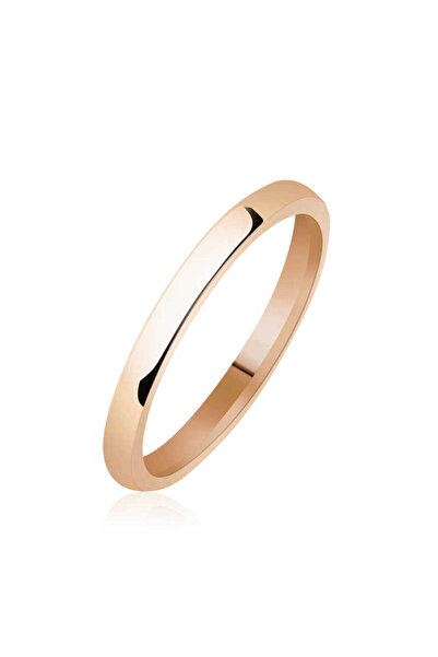 Genel Markalar 2 mm Düz Bombeli Rose Gümüş Alyans