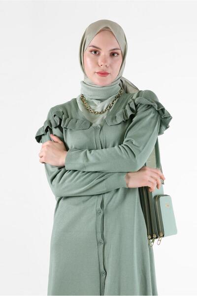 Alvina RIFFIR DETAIL V-NECK BUTTONED KNITWEAR CARDIGAN 42080