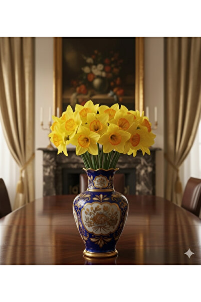 yapay çiçek evi YAPAY NERGİS SARI 3 KAFALI 12 ÇİÇEKLİ 50 CM BOYUNDA EV DEKOR ...